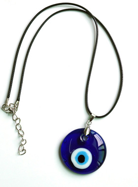 极速.Antique 25MM 30MM 35MM Deep Sea Blue Evil Eye Pendant