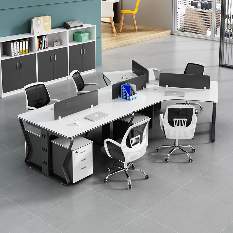 办公桌简约现代3/5/6人位屏风家具电脑卡位办公室桌椅组合员工桌