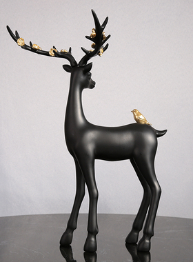 轻奢北欧招财鹿麋鹿摆件客厅玄关电视柜酒柜家居装饰摆设乔迁礼物