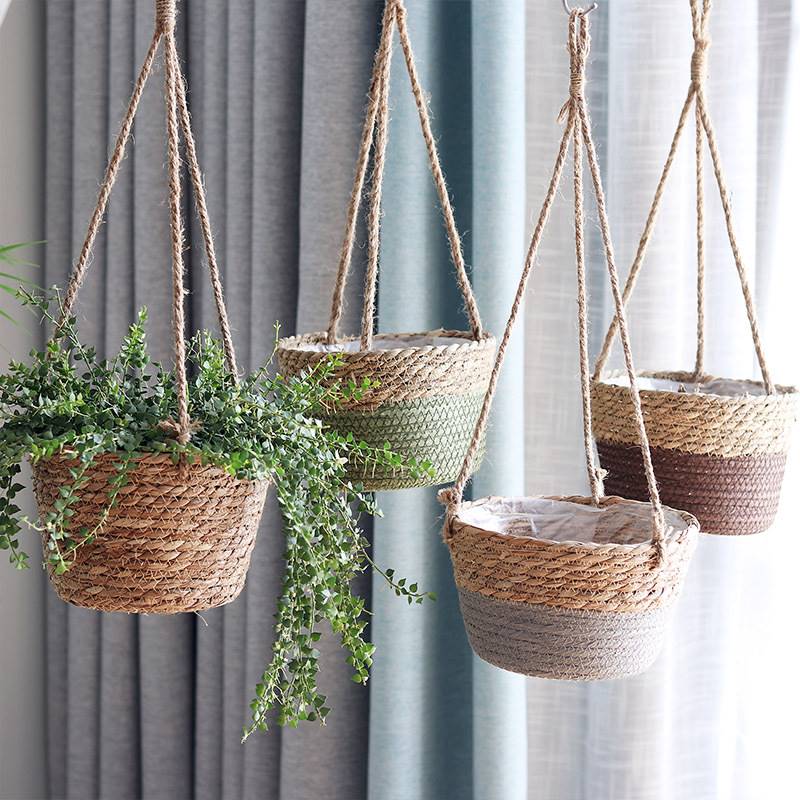 Tuin Plant Opslag Mand Opknoping Planter Geweven Indoor