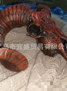 跨境新款牛头星辰摆件树脂工艺品装饰牛角墙壁摆件家居设计创意