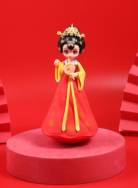 极速网红大唐音乐不倒翁小姐姐古风摆件西安文创纪念品人偶娃娃礼