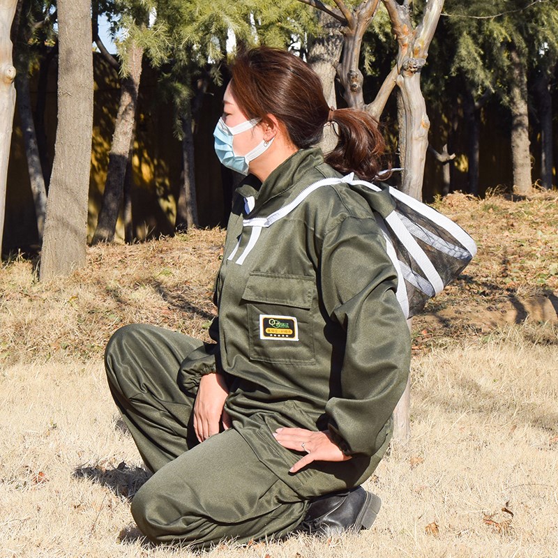 蜂衣防蜂服加厚养蜜蜂防护服连体防排蜂取蜂蜜衣男女同款蜂帽加肥