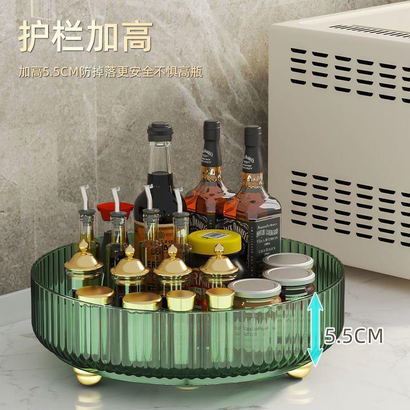 .调味料置物架旋转新款调味罐瓶收纳盒多功能台面厨房用品整理神