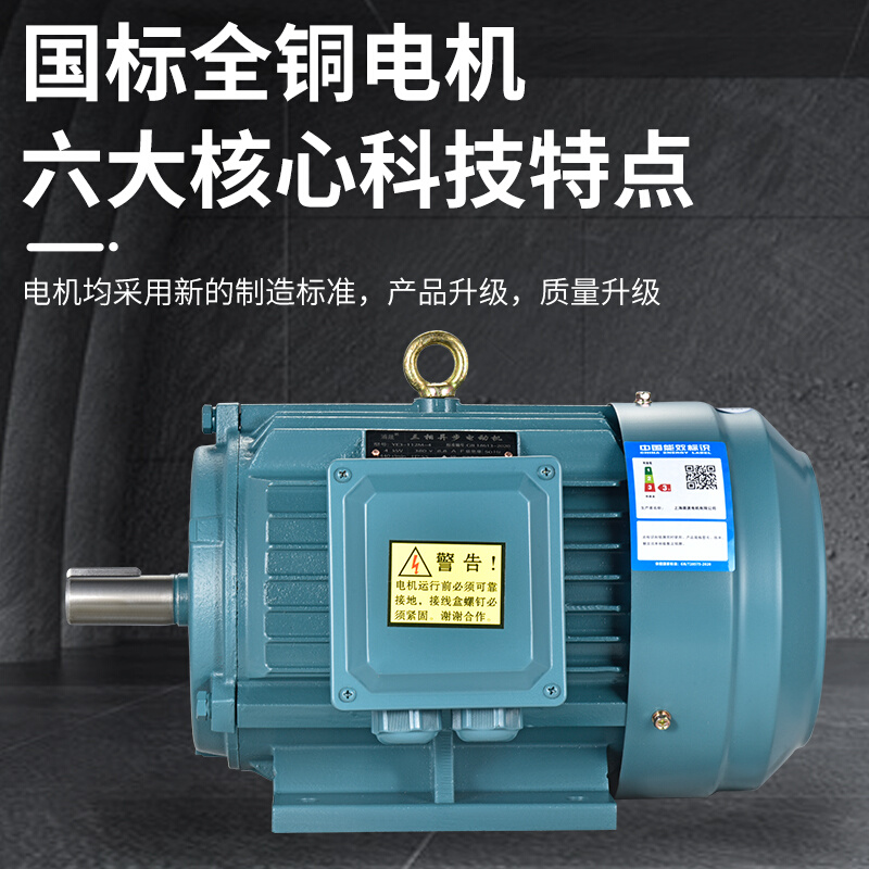 三相电动机Y112M-4 4KW/1.5/2.2/YE3-112M-2 4KW全新全铜国标380V 五金/工具 电动机 原图主图