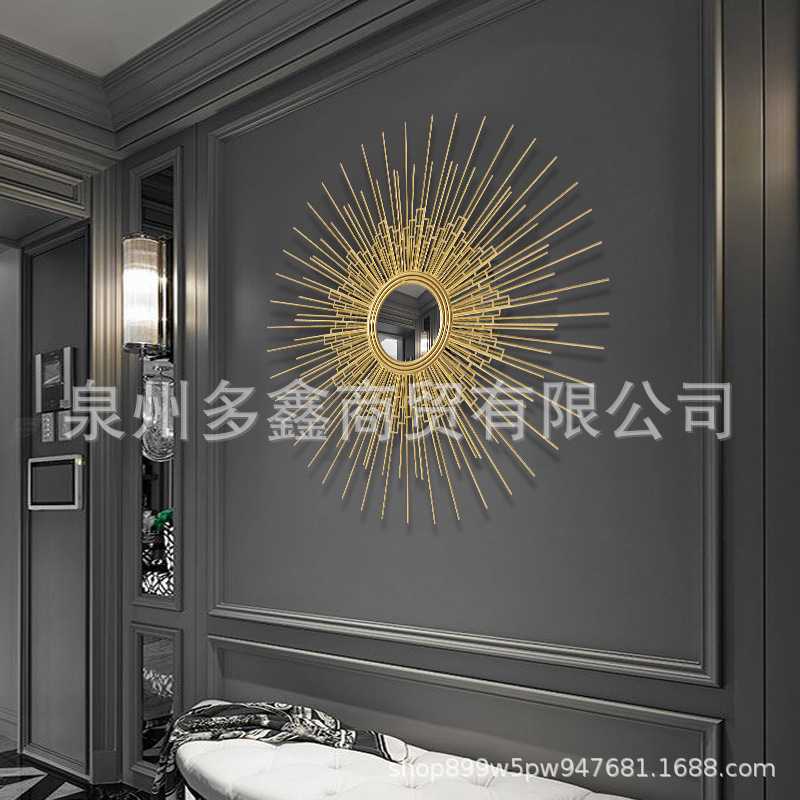 新款直销太阳镜壁挂装饰品餐厅客厅墙面金属铁艺轻奢背景墙壁挂件