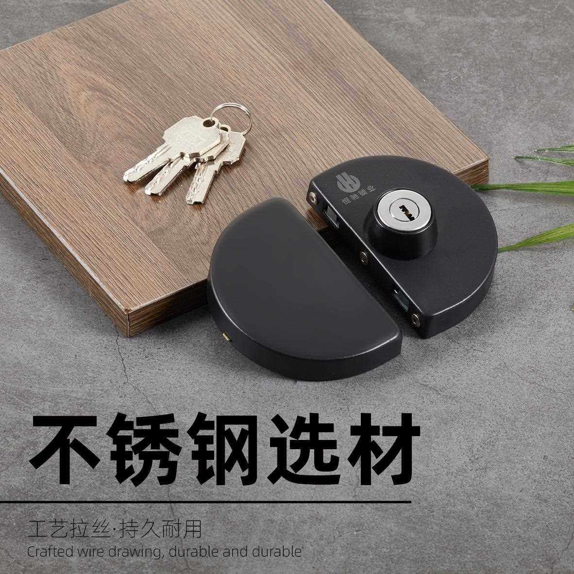 新款直销恒驰有框玻璃门锁带框玻璃门锁推拉门锁玻璃锁移门钩锁铝