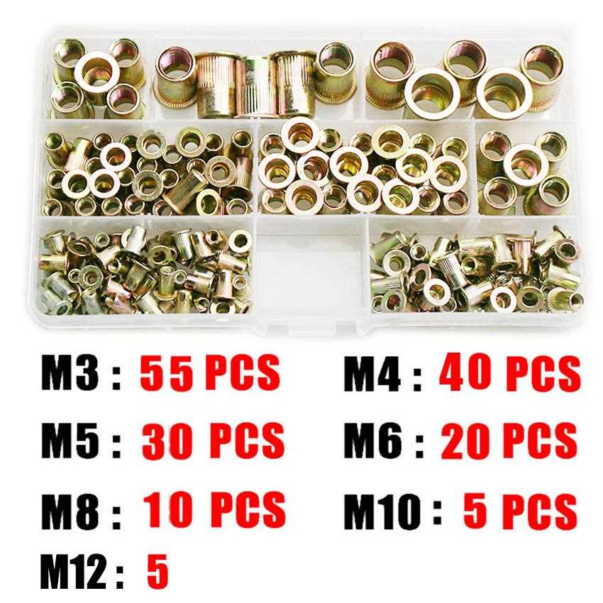 新款直销165PCS盒装彩钢铆螺母M3/4/5/6/8/10/12组合 平头铆螺母