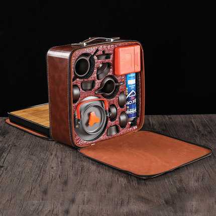 新款直销紫砂户外旅行功夫茶具套装便携煮茶炉六杯野外带烧水茶壶