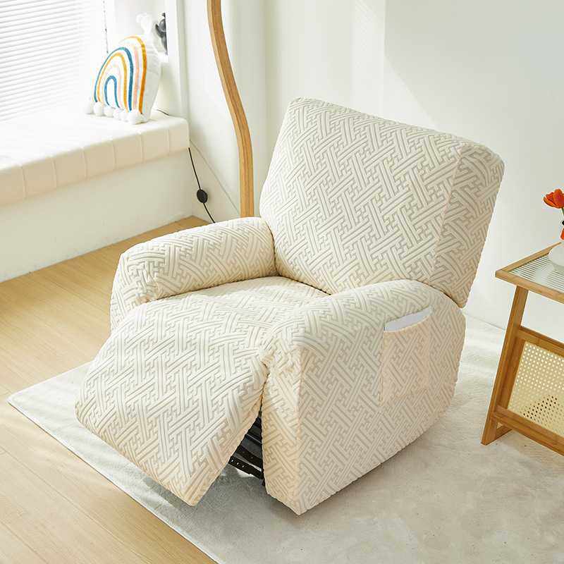 新款直销简约现代纯色芝华仕沙发套 全包多功能拉绒提花休闲单人