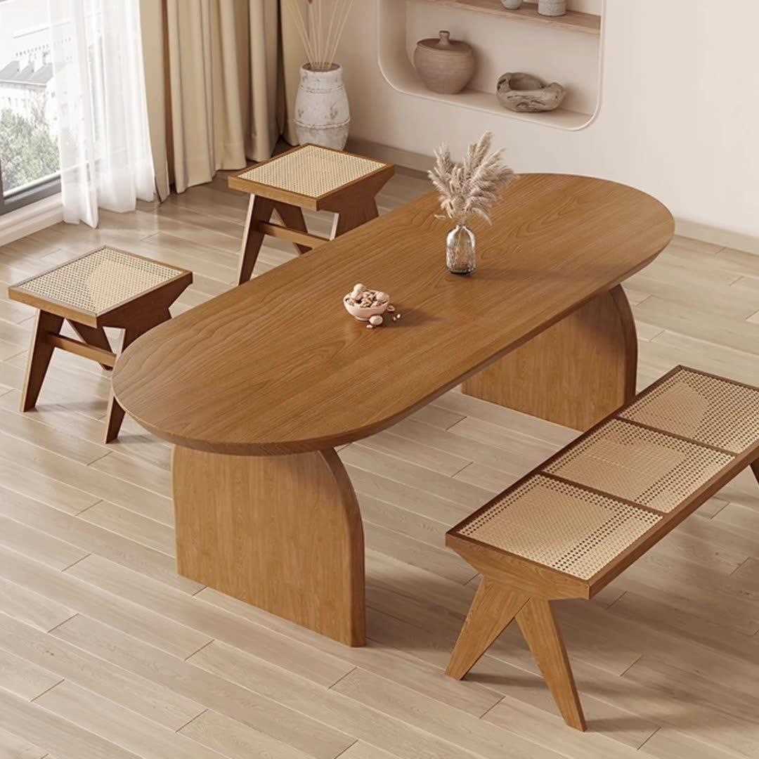 新款直销现简约实木餐桌椅组合小户型白蜡木家用饭桌长方形餐厅吃