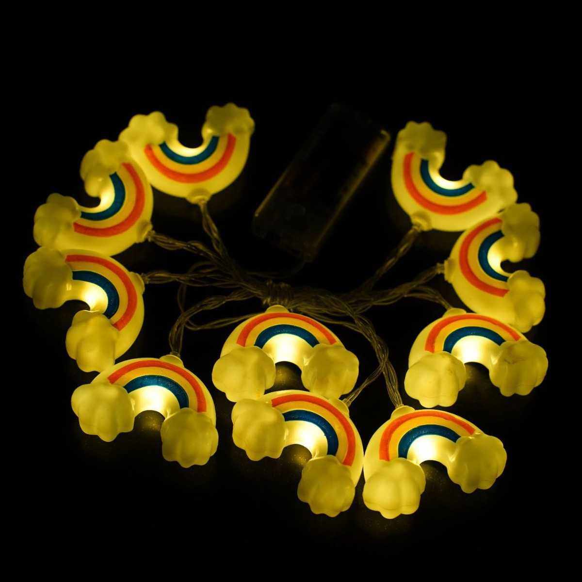 新款直销彩虹云朵LED灯串圣诞节房间装饰串灯卧室儿童房间布置氛,家装灯饰光源,氛围灯,淘宝优惠券,粉丝福利购,淘宝优惠卷
