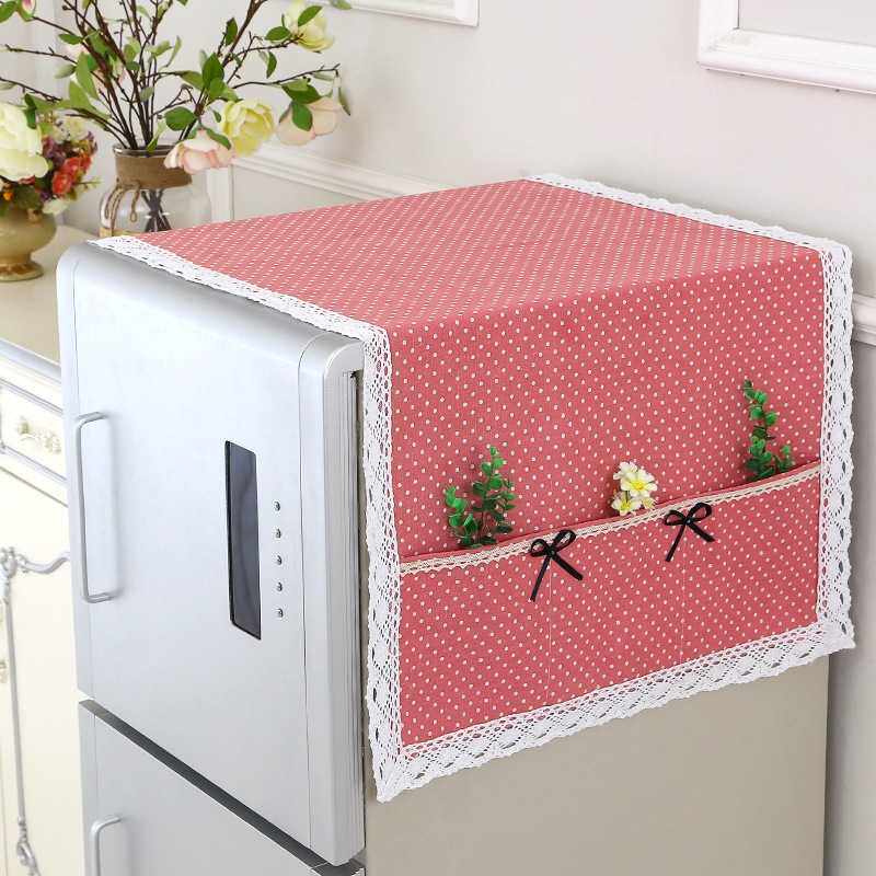 新款直销田园风格单开双开门冰箱盖布 防尘罩 家用滚筒洗衣机棉麻