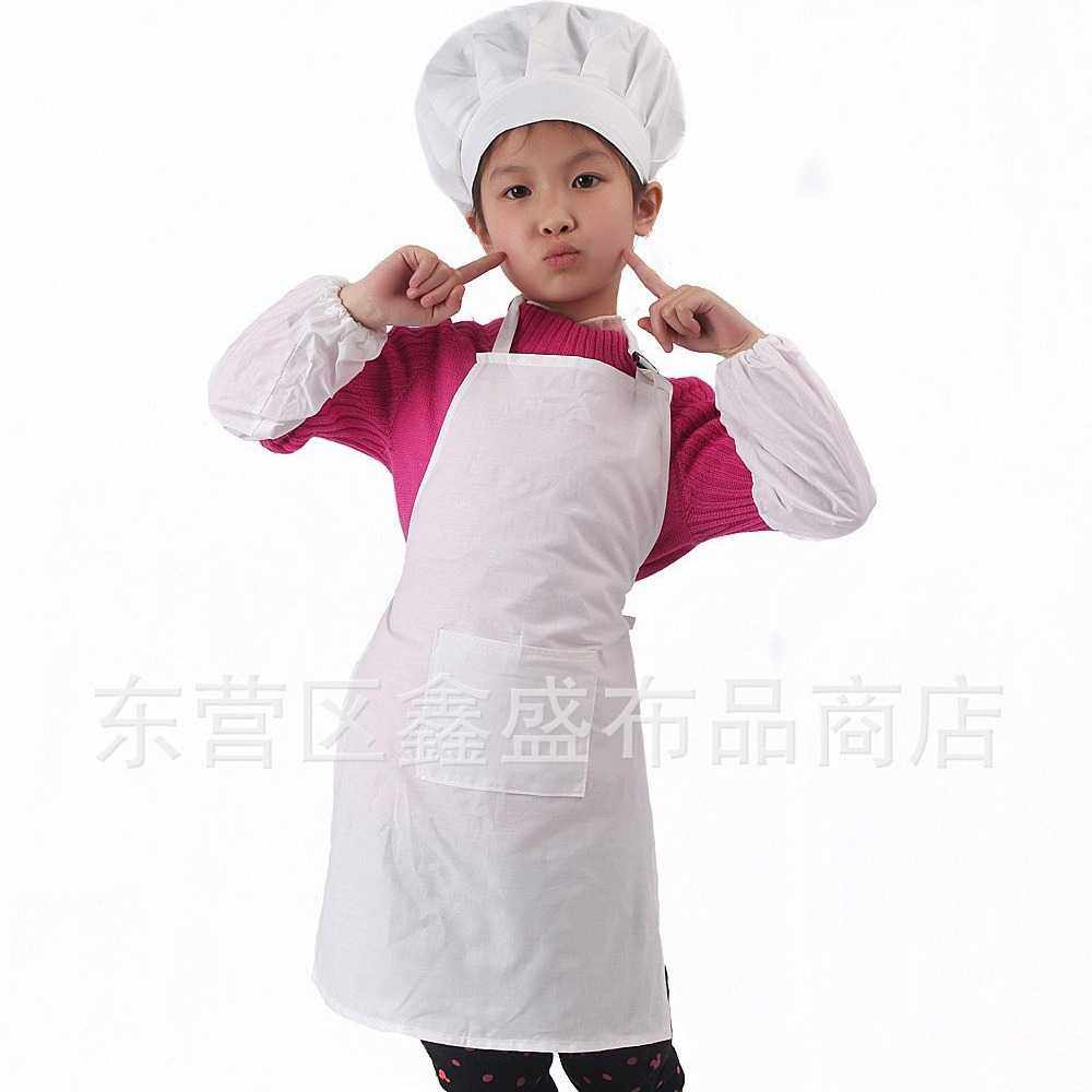 新款直销白色学生涂鸦围兜纯色儿童围裙套装挂脖无袖棉厨师服套袖,家庭/个人清洁工具,围裙套装,淘宝优惠券,粉丝福利购,淘宝优惠卷