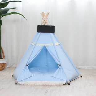 新款直销可尔拉四季通用宠物帐篷带门帘猫窝狗窝半封闭式猫咪帐篷