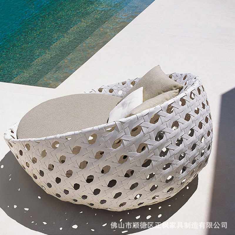 新款直销户外藤编躺床藤椅沙发酒店露天室外泳池防水防晒休闲圆床,住宅家具,户外沙发,淘宝优惠券,粉丝福利购,淘宝优惠卷