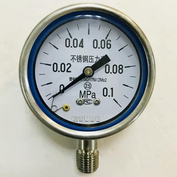 y-60b-f 不锈钢压力表 Y-60BF 2.5级 0-1.6MPA 0~1.0mpa25 耐高温