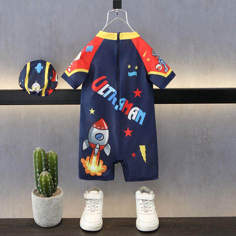 韩版奥特曼衣服儿童泳衣男童连体泳装男孩夏装速干专业游泳训练服
