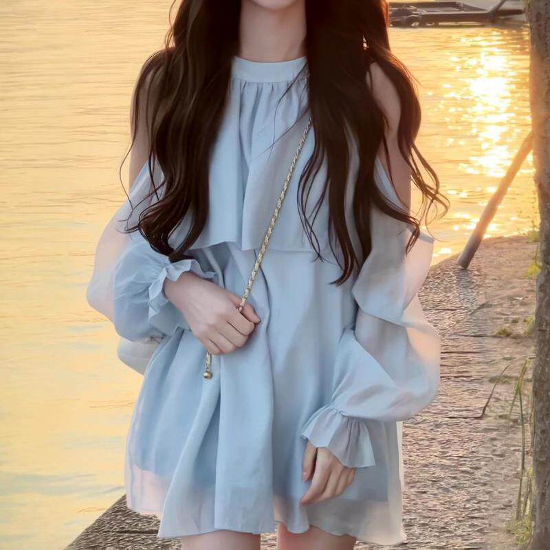 专柜衬衣裙短裤套装女2025夏季新款设计感时尚薄款显瘦露肩两件套