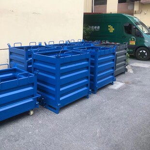 铁屑周转筐工业垃圾废料叉车移动翻转箱金属周转卸料箱翻斗车