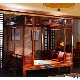 床架 老式 中式 床架子古典民宿千工拔步床踏步床雕花架子床中式