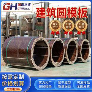 圆柱模板建筑圆模板污水检查井模具木质圆形圆弧板建筑水泥浇筑板