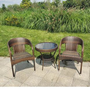 阳台茶桌椅组合一桌两椅卧室办公室小圆桌子茶几金属藤编现代简约