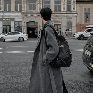 毛呢大衣男中长款 潮流痞帅宽松休闲过膝风衣外套 秋冬季 英伦风韩版