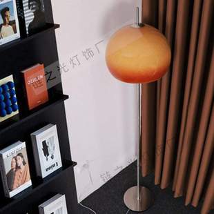 复古包豪斯简约客厅沙发旁卧室床头台灯花苞中古橘黄蘑菇灯落地灯