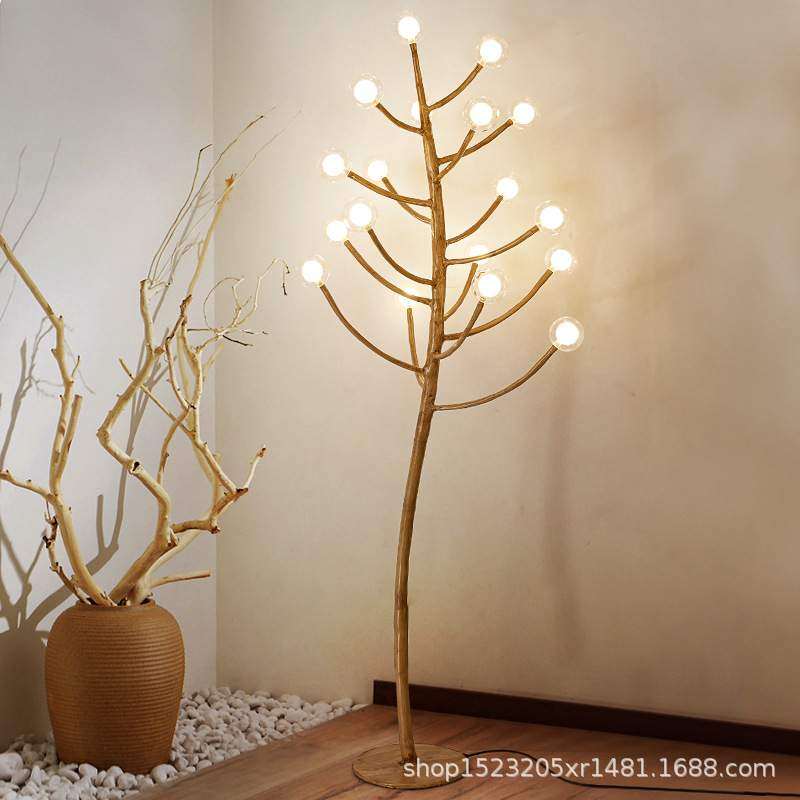 新中式复古仿木树枝落地灯客厅沙发卧室书房床头灯具创意装饰灯,3C数码配件,USB灯,淘宝优惠券,粉丝福利购,淘宝优惠卷