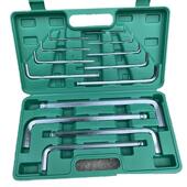 1件盒装 加长内六刀角长球头六角螺丝S2发红中内六角3扳手套装