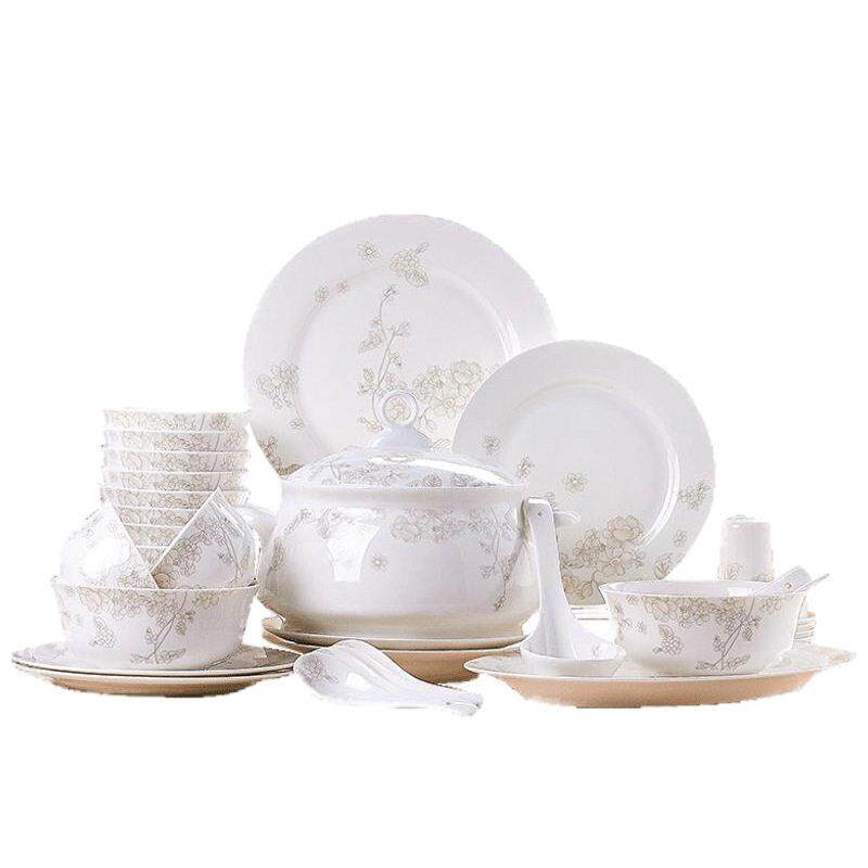 碗碟套装家用景德镇欧式陶瓷器餐具碗筷骨瓷吃饭套碗盘子中式组合