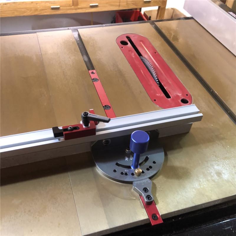 木工推把靠山台锯带锯雕刻机倒装角度盘DIY木工工具