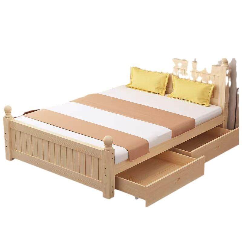 全实木床现代简约1.5m主卧双人大床出租房用单人床1米2米简易床