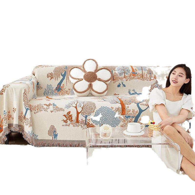 双面沙发盖布高级感四季通用全包防尘可铺可盖雪尼尔防猫抓盖巾毯