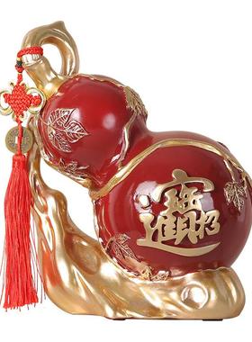 创意中式葫芦摆件福禄招财树脂摆设客厅酒柜办公室样板房桌面装饰