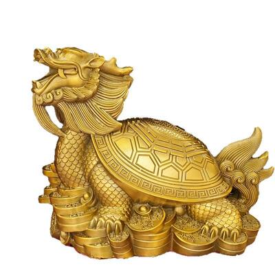 纯铜龙龟摆件八卦龙头龟金钱龟神兽赑屃霸下家居办公室装饰品聚财