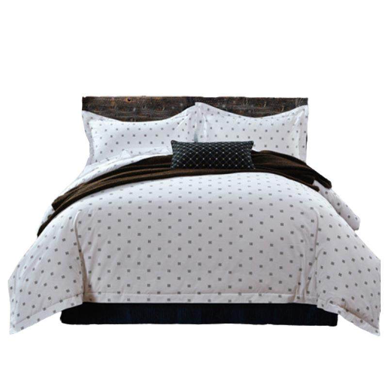 如家酒店宾馆包邮床上用品四件套快捷酒店全棉客房被套白色印章花,床上用品,酒店床品套件,淘宝优惠券,粉丝福利购,淘宝优惠卷