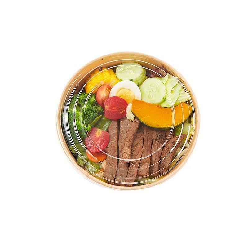一ULC次牛皮纸碗圆形碗碗纸沙拉餐盒外卖性打包盒纸汤饭盒