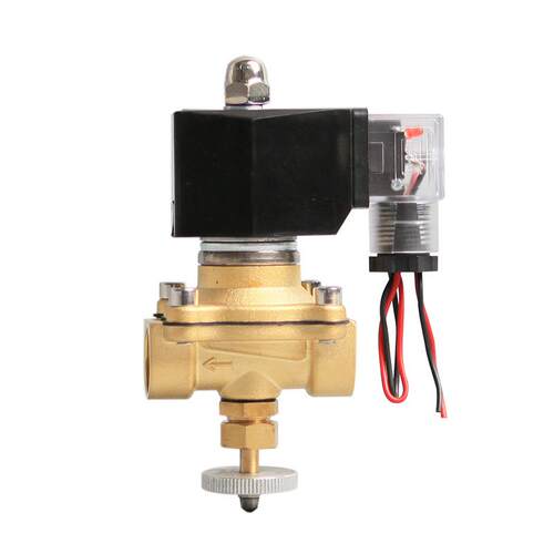 黄铜常闭电子开关控制阀单向阀管道排水220V24v防水带手动电磁阀