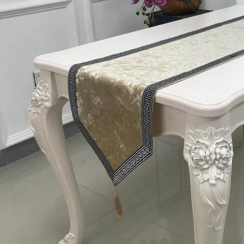 简约现代布艺中式桌布欧式节日长条桌旗北欧美式桌垫茶几餐桌装饰