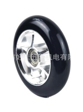 工厂直供100X24mm静音铝芯橡胶滑板车脚轮