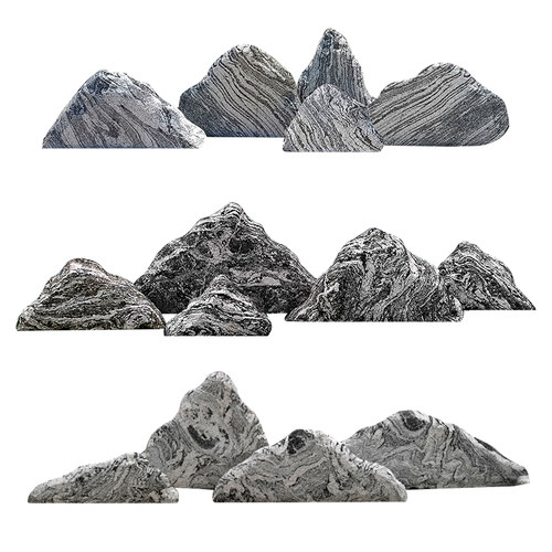 天然雪浪石庭院石头假山造景枯山水室内泰山石切片组合景观石石雕