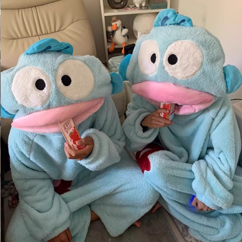 汉顿丑鱼可爱搞怪连体情侣睡衣