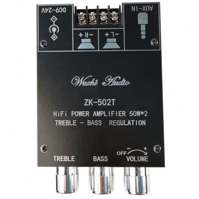 适用於ZK-502T 50W*2高低音调节前级音频功放板模块低音炮双声道