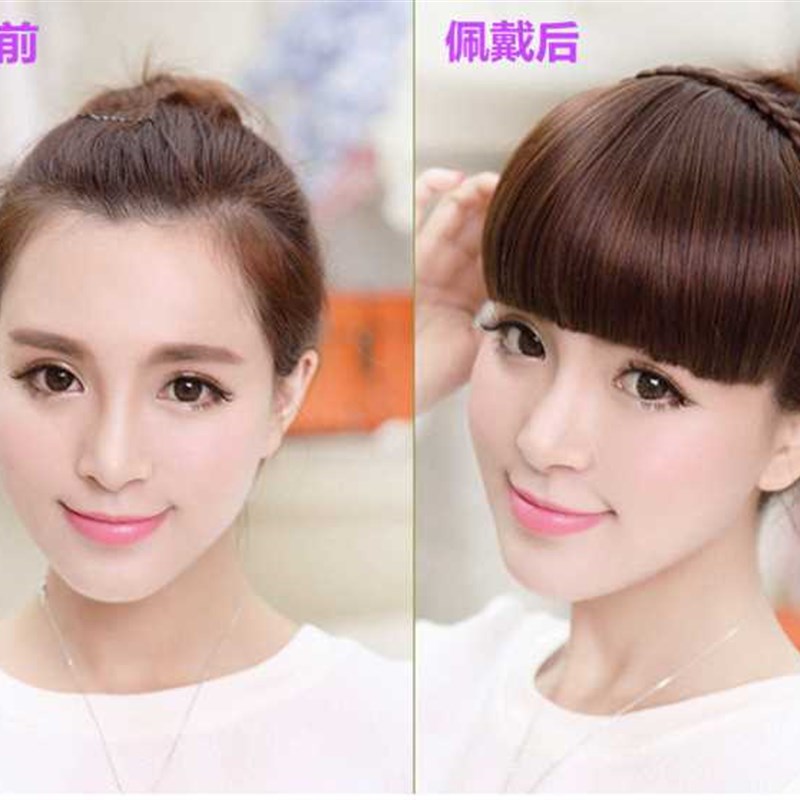 假发刘海带发箍 女齐刘海假发片假发发箍隐形无痕假留流海包邮