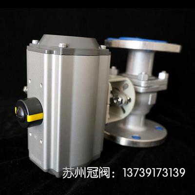 苏州沃茨 不锈钢气动法兰球阀Q641F-16P高温蒸汽自复位气动阀