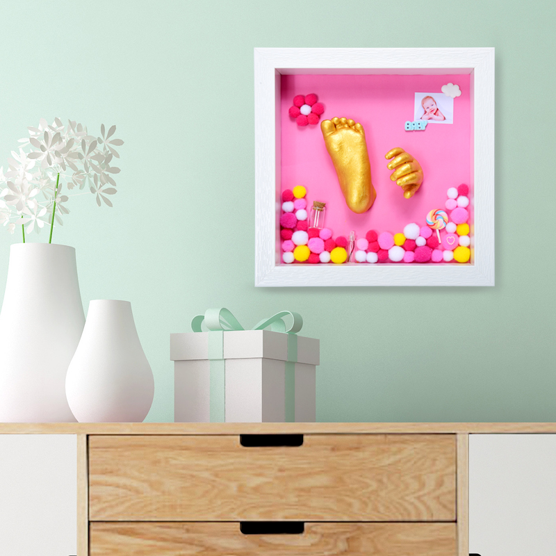 新生婴儿立体手模脚模宝宝手足印泥手脚印克隆粉模型粉百天纪念