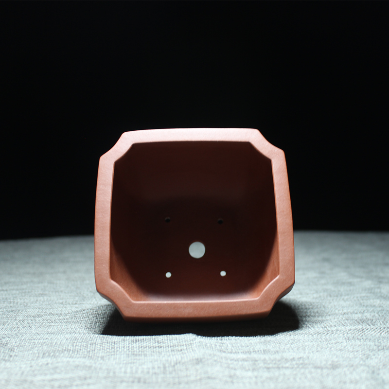 宜兴民间手工艺术紫砂小花盆 菖蒲盆微盆景盆简约素雅四方盆包邮