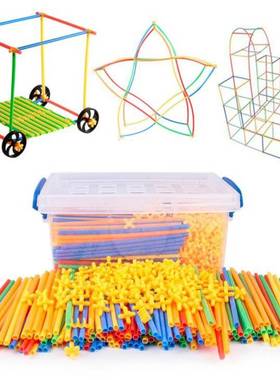 100700pcs Plastic 4D Straw Building Blocks Joint Funny